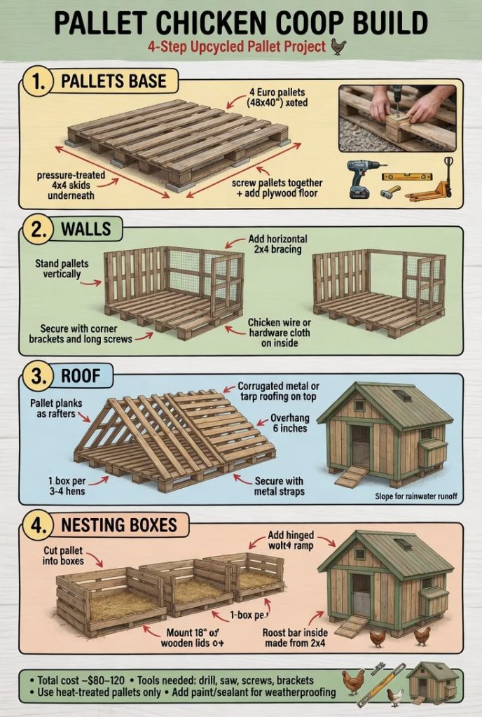 4-Step DIY Pallet Chicken Coop Build It Cheap and Strong