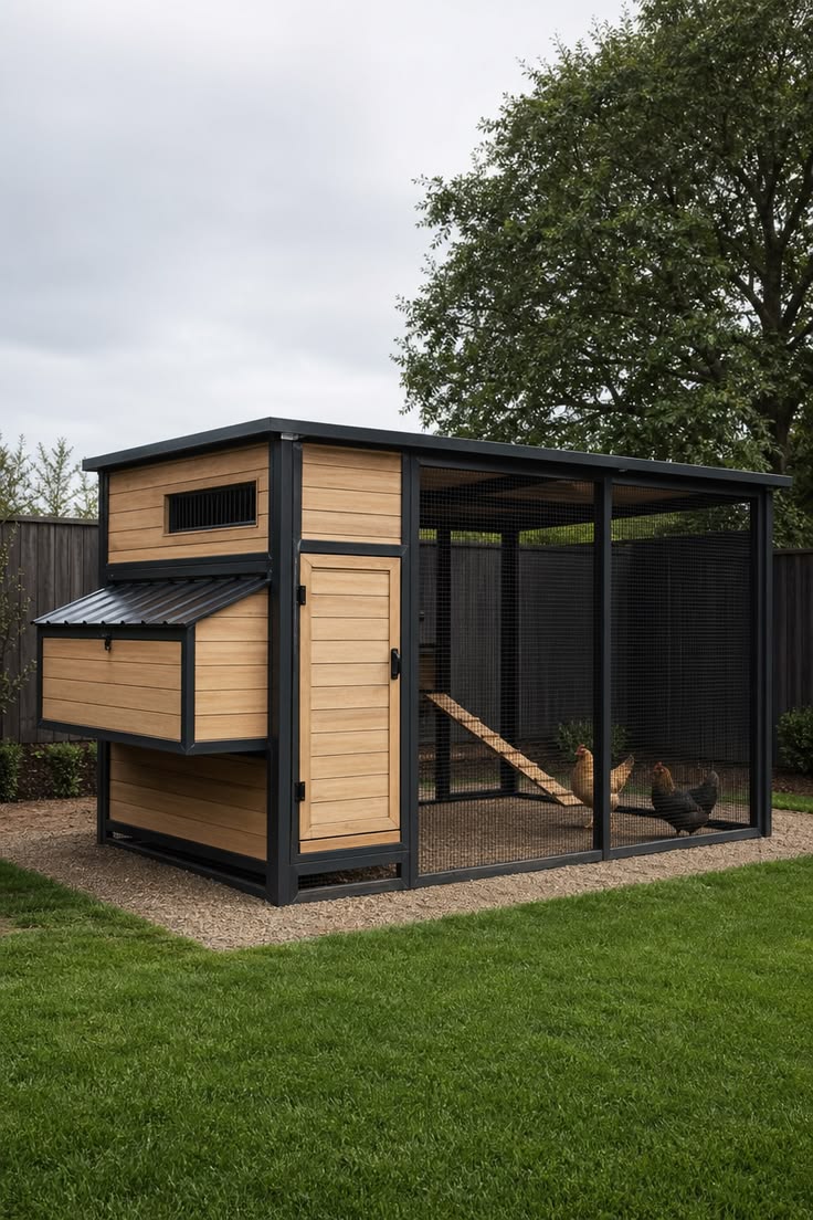 Modern Chicken Coop with Run Sleek & Functional Design Ideas